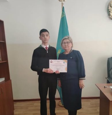 🎉Мектебіміздің мақтанышы, 8 «Г» сынып оқушысы Құдайберген Санжар